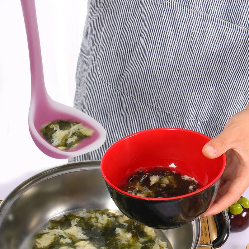 11.4" Silicone Soup Spoon Ladle Kitchen Serving Utensil Cooking Baking Fuchsia