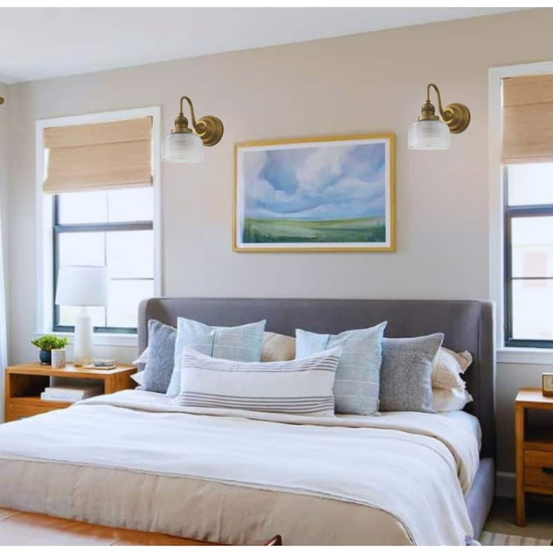 Vanity bulb light gold bathroom light glass, metal wall light