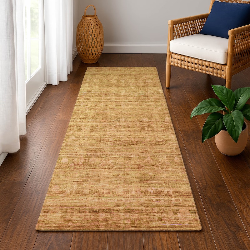 Premium Washable Super Soft Vintage Traditional Mayfield Rug - Salmon - 2'3" x 7'6"