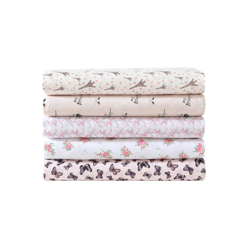 Betsey Johnson Printed Cozy Bonus Sheet Set