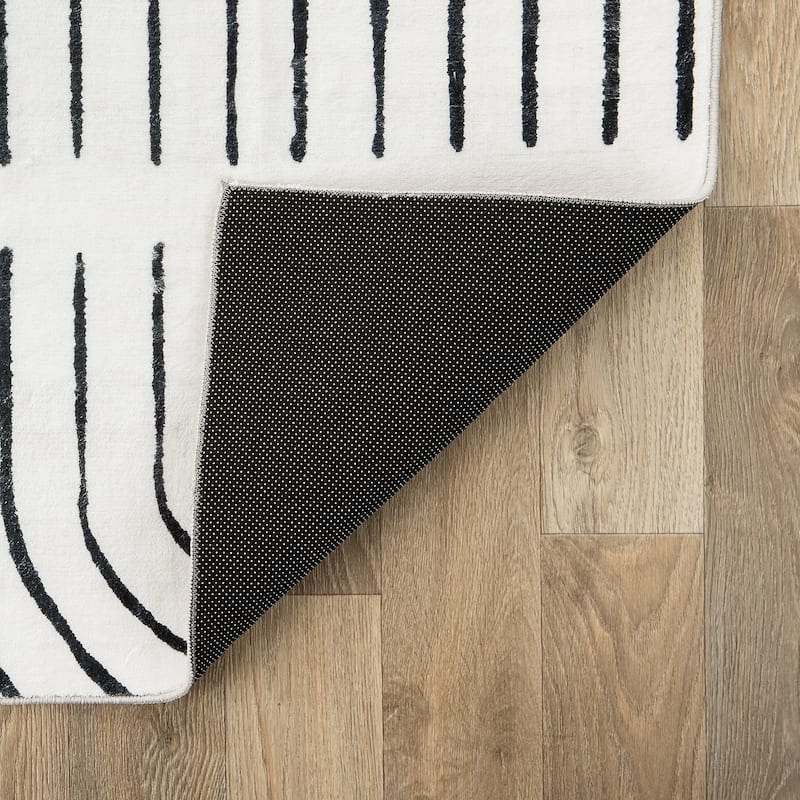World Rug Gallery Bohemian Lines Washable Non Slip Area Rugs