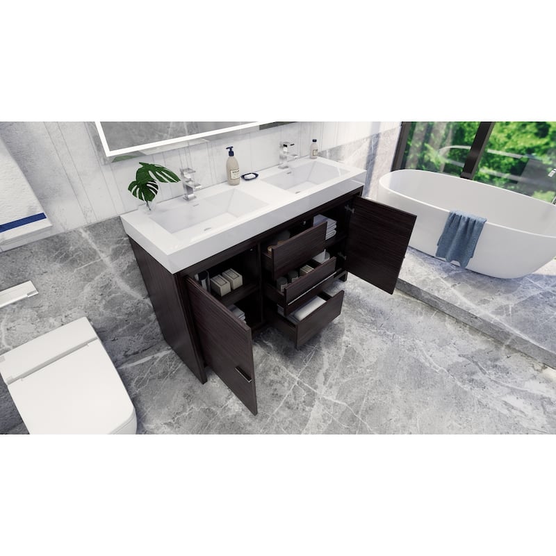 Dove 60'' Freestanding Vanity with Double Reinforced Acrylic Sink