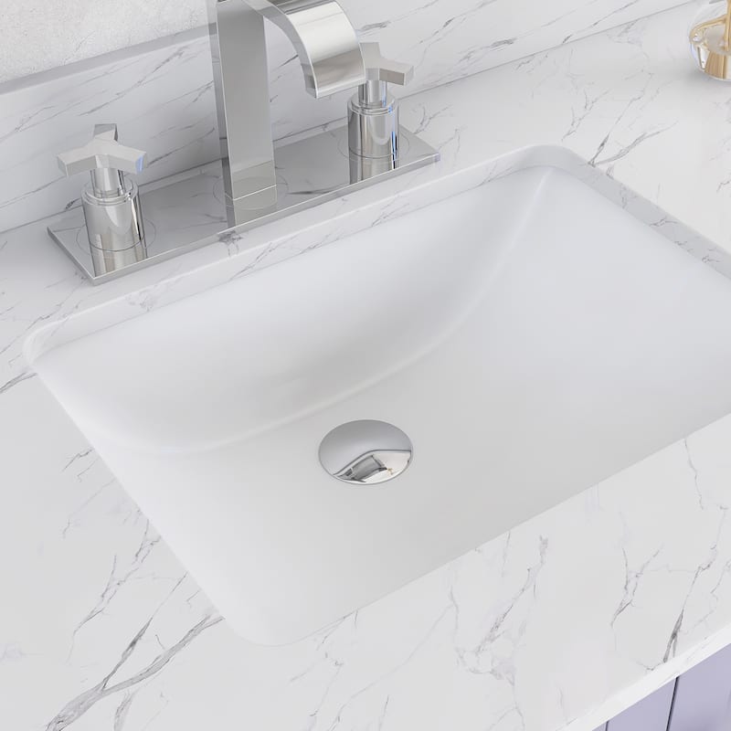 48 inch Plywood Single Sink Freestanding Bath Vanity with White Marble Top - 48" x 22"