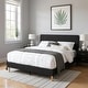 preview thumbnail 46 of 76, Upholstered Platform Bed Frame, Velvet, Wood Support, Modern Black - King