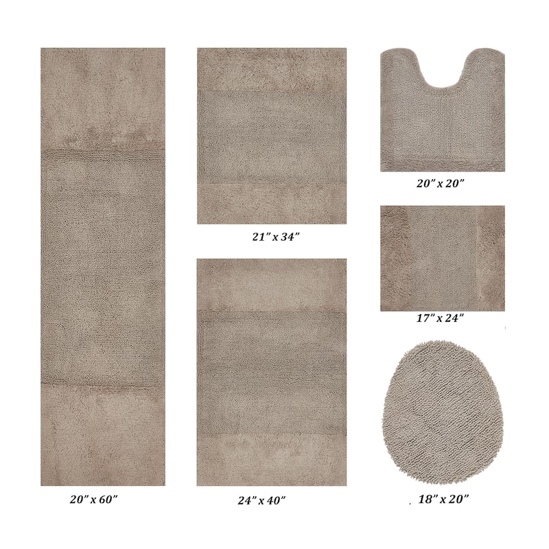Better Trends Bath Rug 100% Cotton Water Absorbent Tufted Bathroom Rug Set for Shower, Sink Mats Machine Wash Granada Collection