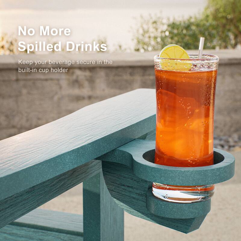 Glider Adirondack Patio Chair, 3-Position Adjust Smooth Motion Chair