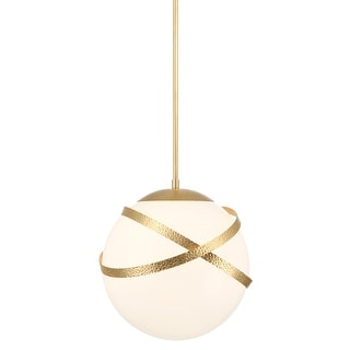 Minka Lavery 5432 Batignolles 14" Wide Pendant with White Glass Shade