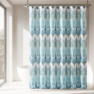 Lush Decor Ikat Drops Teal Shower Curtain
