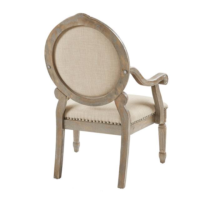Madison Park Cole Beige Exposed Wood Arm Chair