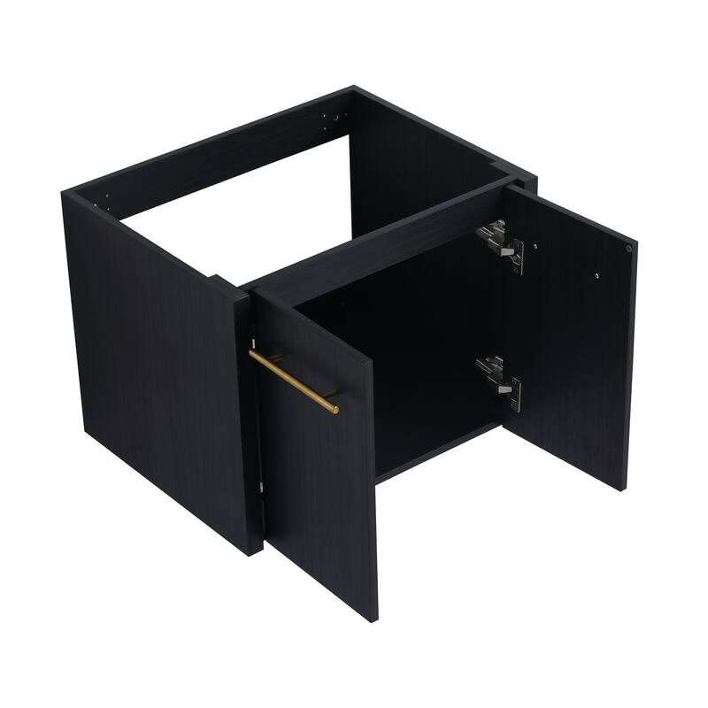 Modern Floating 24-Inch Bathroom Vanity Cabinet, Black Chestnut with Ample Storage, No Top Sink Included