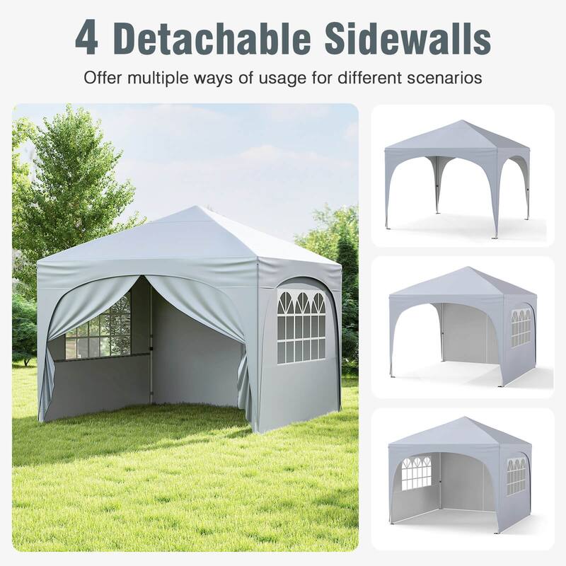 Costway 10 X 10 FT Pop up Canopy Tent Outdoor Easy Setup Sunshade with - See Details
