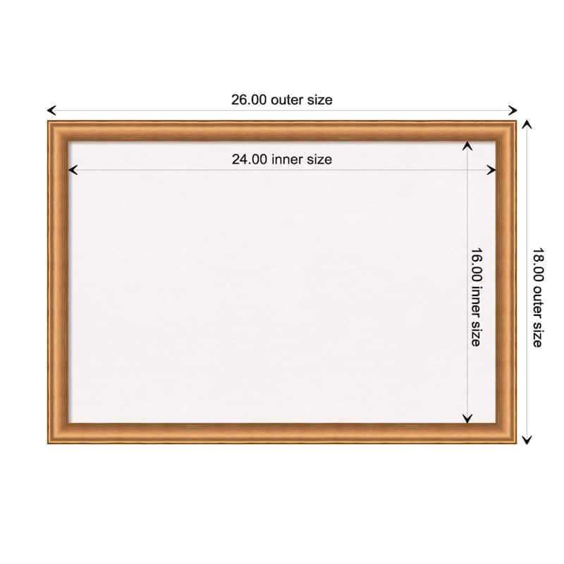 Salon Scoop Copper Wood Framed White Corkboard Bulletin Board - Salon Scoop Copper - Board Size 24x16
