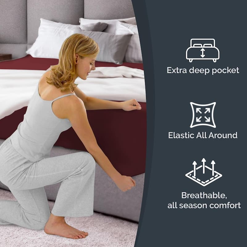 CGK Linens Microfiber Extra Deep Pocket 18" - 24" Inch Fitted Sheet
