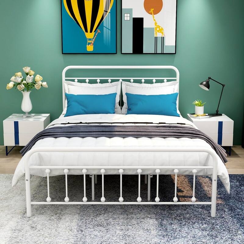 BANSA ROSE Classic Metal Pipe Bed Classic Retro Iron Frame Bed