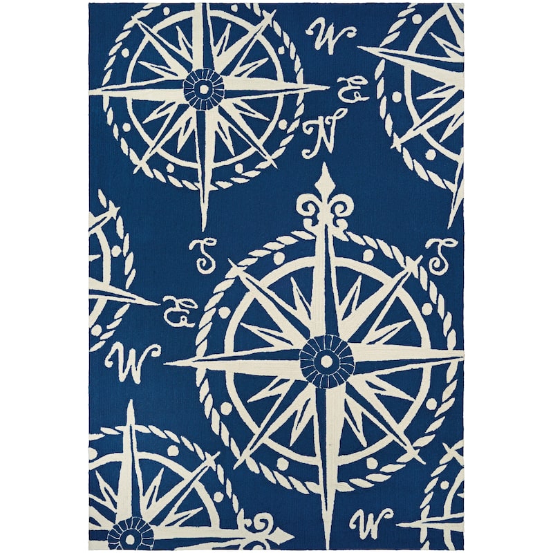 Picadilly Matelot Navy- Ivory Indoor/ Outdoor Area Rug