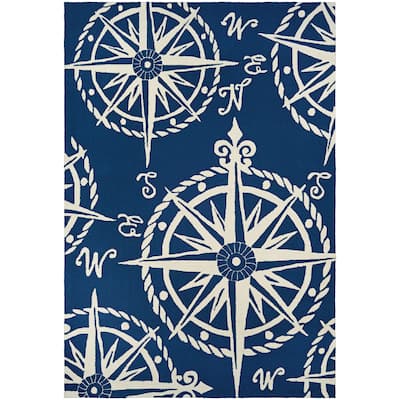 Picadilly Matelot Navy- Ivory Indoor/ Outdoor Area Rug