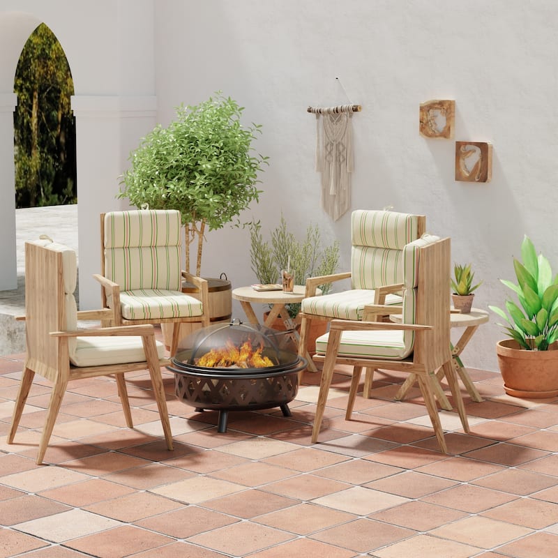22" x 44" Outdoor Chair Cushion with Ties and Loop - 44'' L x 22'' W x 4'' H - Owen Raffia