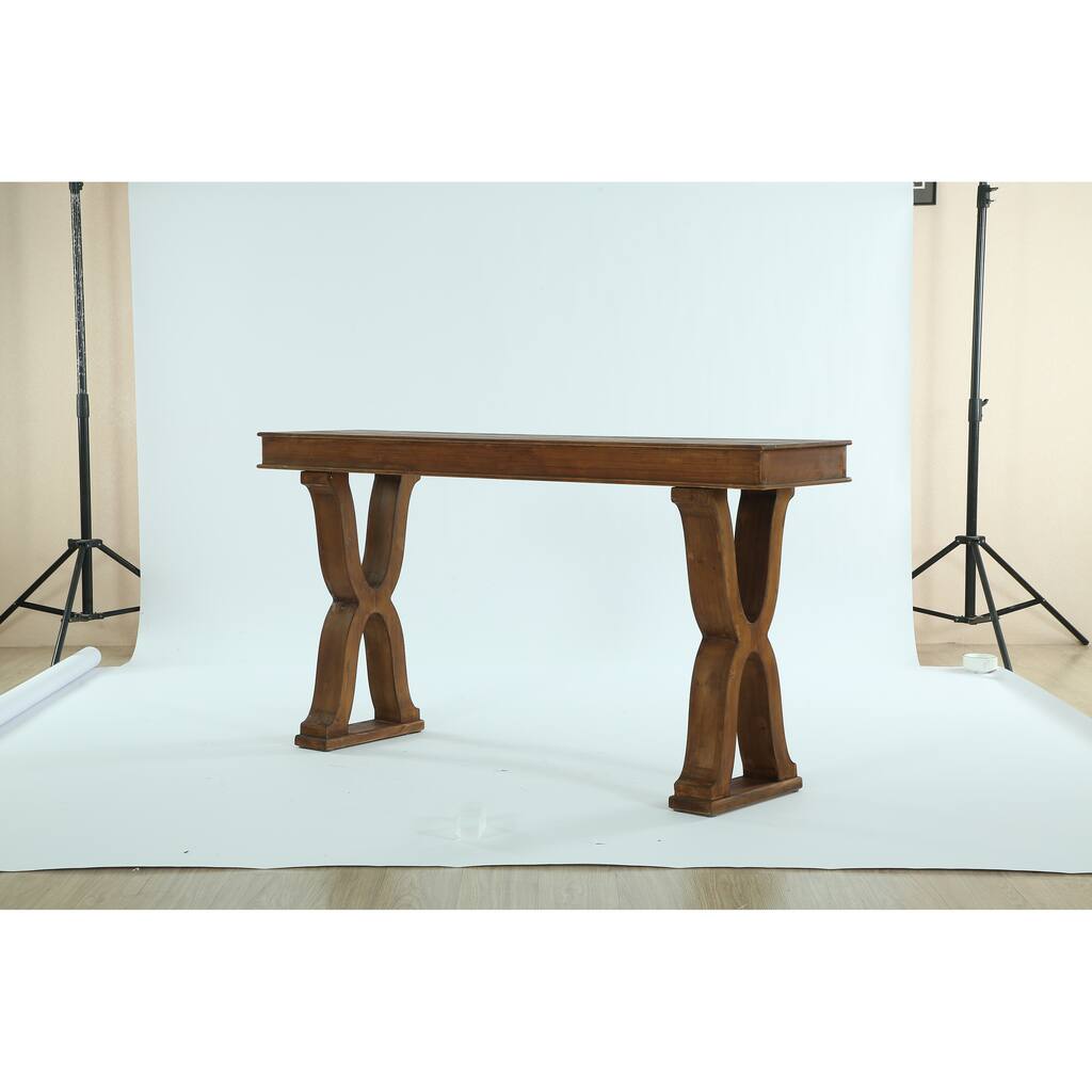 63-Inch Solid Wood Console Sofa Table for Entryway Living Room