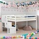 preview thumbnail 2 of 7, Modern Twin Size Loft bed With Staircase And Storage Or Entertainment Space for Bedroom