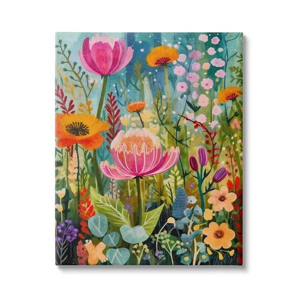 Stupell Whimsical Floral Garden Canvas Wall Art Design by LSR Design ...