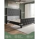 preview thumbnail 11 of 48, Hansabenne Solid Wood Bed Frame Queen and King Platform Bed Frame with Headboard White and Gray