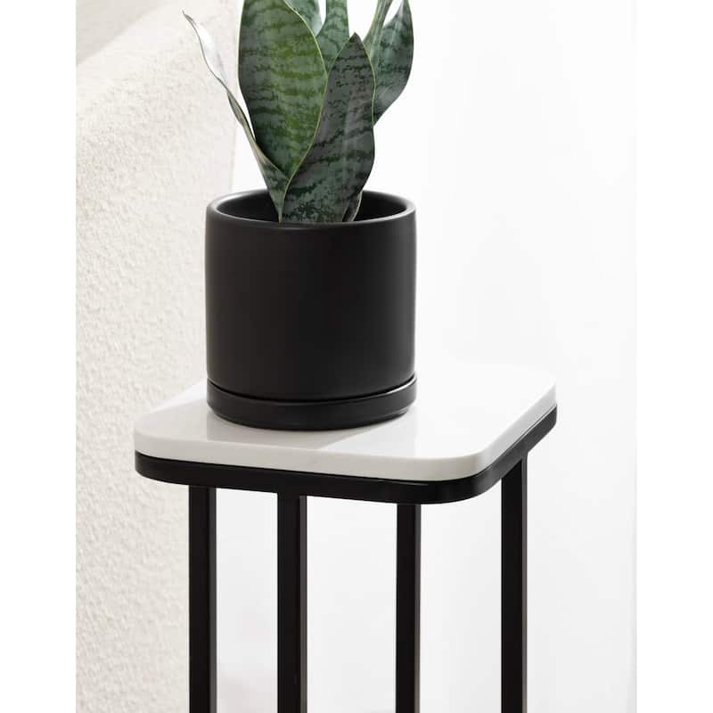 Kate and Laurel Credele Marble and Metal Drink Table