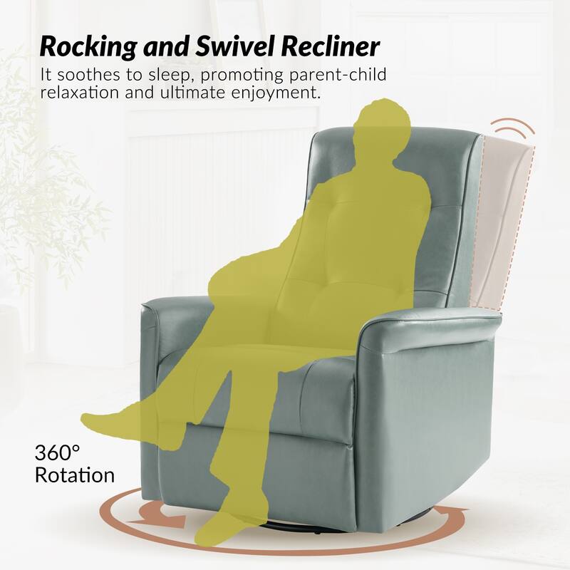Valentin Modern Faux Leather Swivel Power Recliner with USB Ports Set of 2 by HULALA HOME