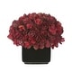 preview thumbnail 4 of 21, Faux Hydrangea in Small Black Cube Ceramic Vase