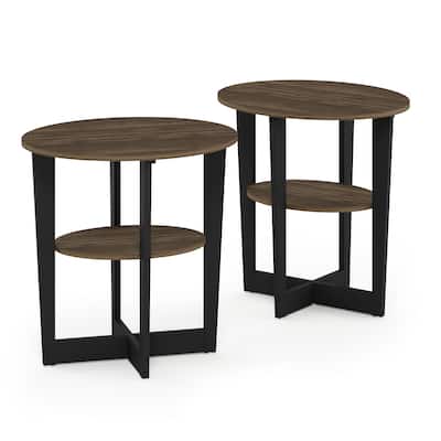 Furinno JAYA Oval End Table, Set of Two
