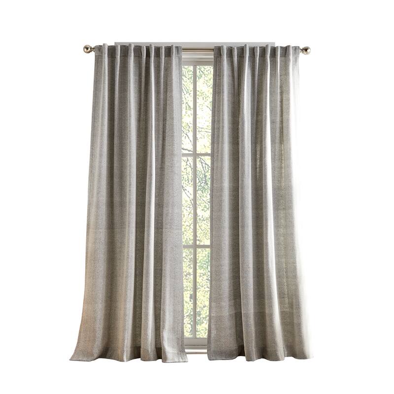 Peri Home Herringbone Curtain Panel Pair