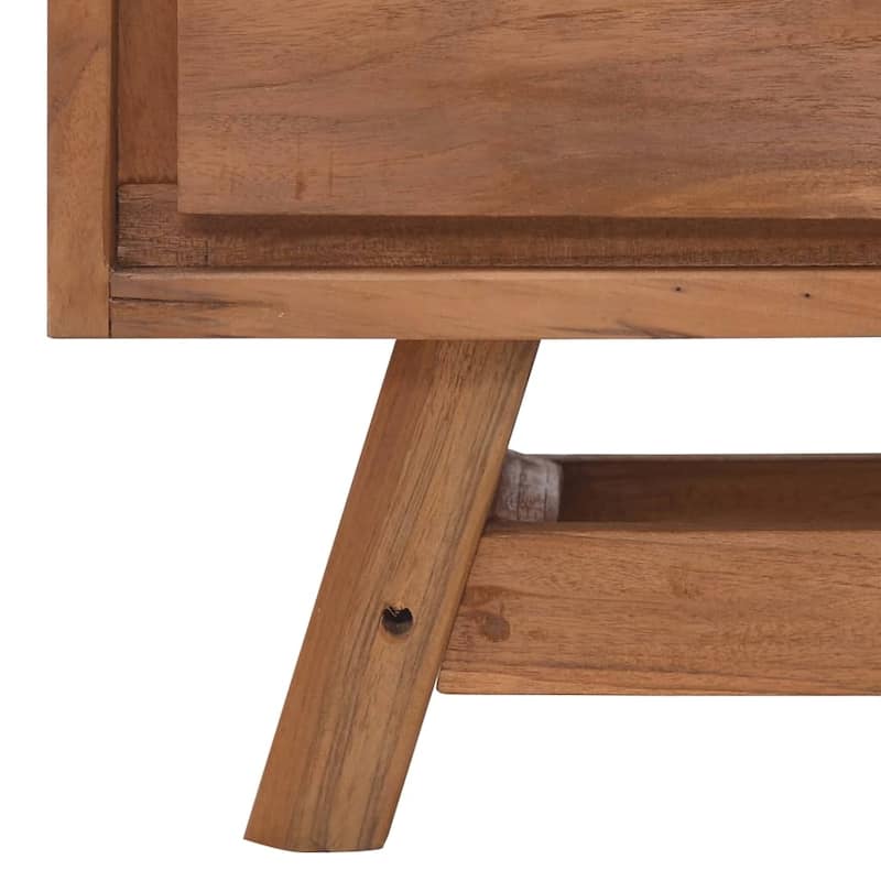 vidaXL TV Cabinet 43.3"x11.8"x19.7" Solid Teak Wood - 43.3" x 11.8" x 19.7" - 43.3" x 11.8" x 19.7"