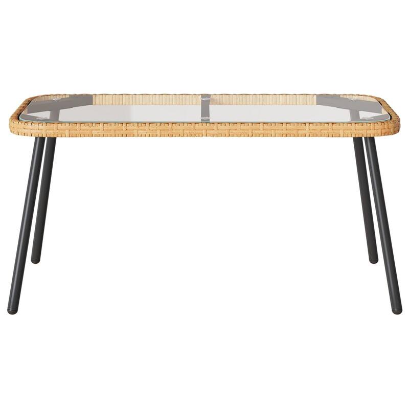 Rectangular Poly Rattan Coffee Table - 35.4 x 17.7 x 16.9 in