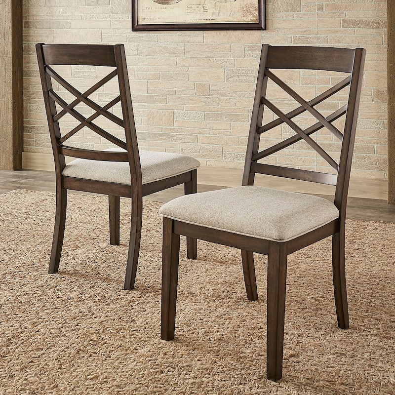Sylvestra Espresso Finish Dining Chairs (Set of 2) - Light Brown
