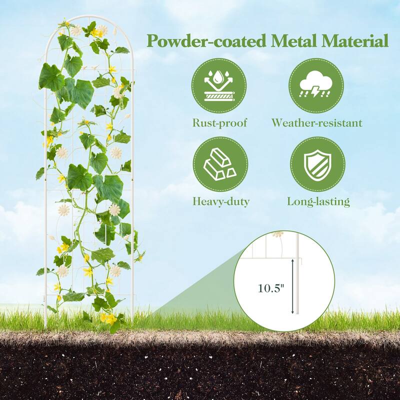 Costway 2 Pack Rustproof Metal Garden Trellis 71" x 20" Wire Lattice - See Details