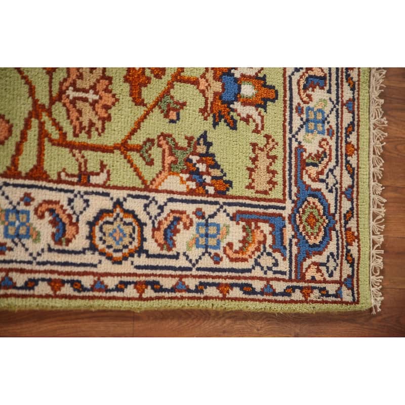Light Green Oushak Accent Rug Hand-Knotted Wool Carpet - 2'11"x 4'11"