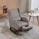 preview thumbnail 49 of 59, High back Upholstered Accent Rocking Chair Nursery Chair With Retractable Footrest