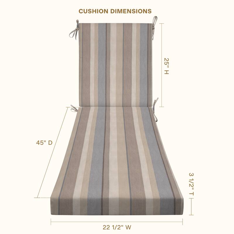 Textured Chaise Lounge Cushion - 22.5" wide x 70" long x 45" deep x 3.5" thick
