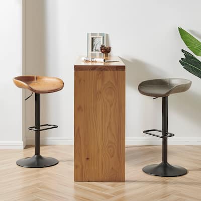 NPD Furniture Rogue KD Faux Leather Gaslift Bar Stool (Set of 2)