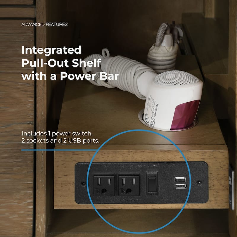 OVE Bailey Bathroom Vanity with Power Bar