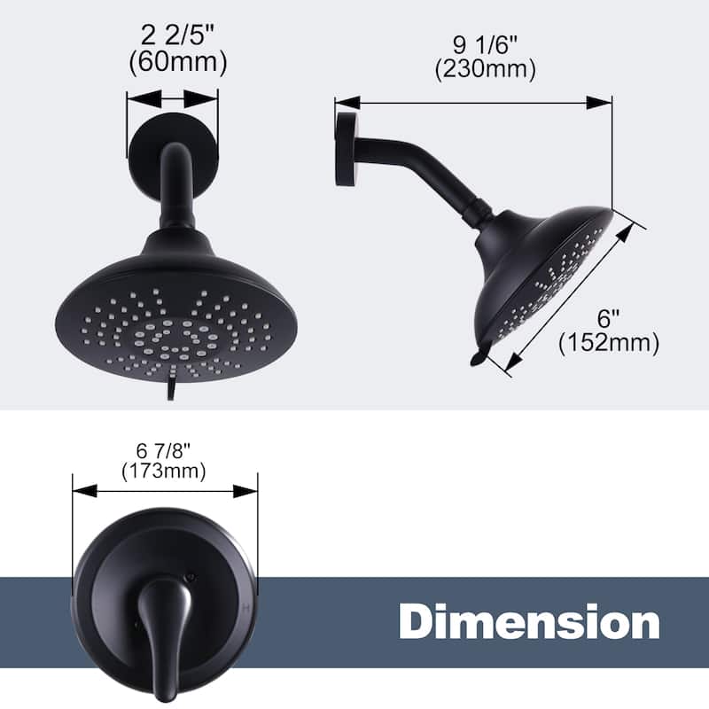 WOWOW Single Handle 5-Spray Shower Faucet with Pressure Balance