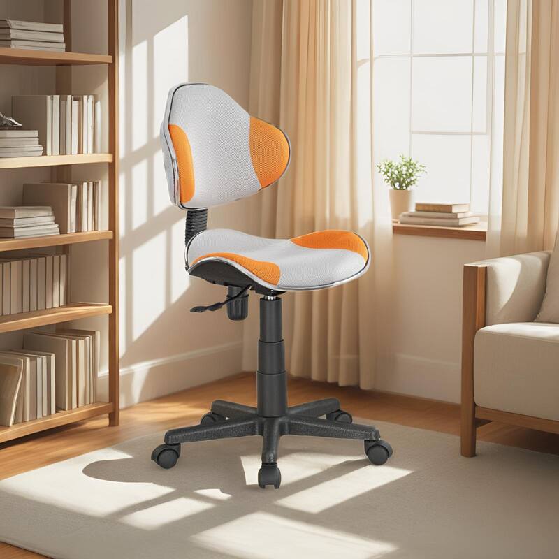 JJS Ergonomic Mesh Office Chair Adjustable Lumbar Support Computer Desk Chair - GREY/ORANGE