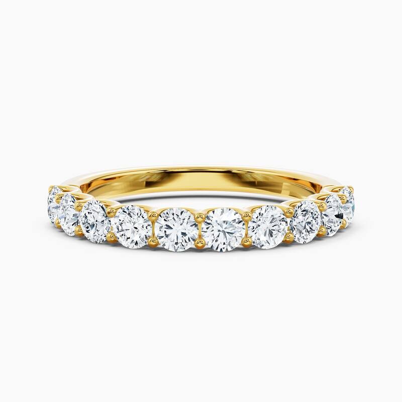 Auriya 14k Gold Round Lab Grown Diamond Half Eternity Band 1.00 - 4.50 ct. tw. (F-G, VS) - 1.00 ct. wt. - 8.5 - Yellow