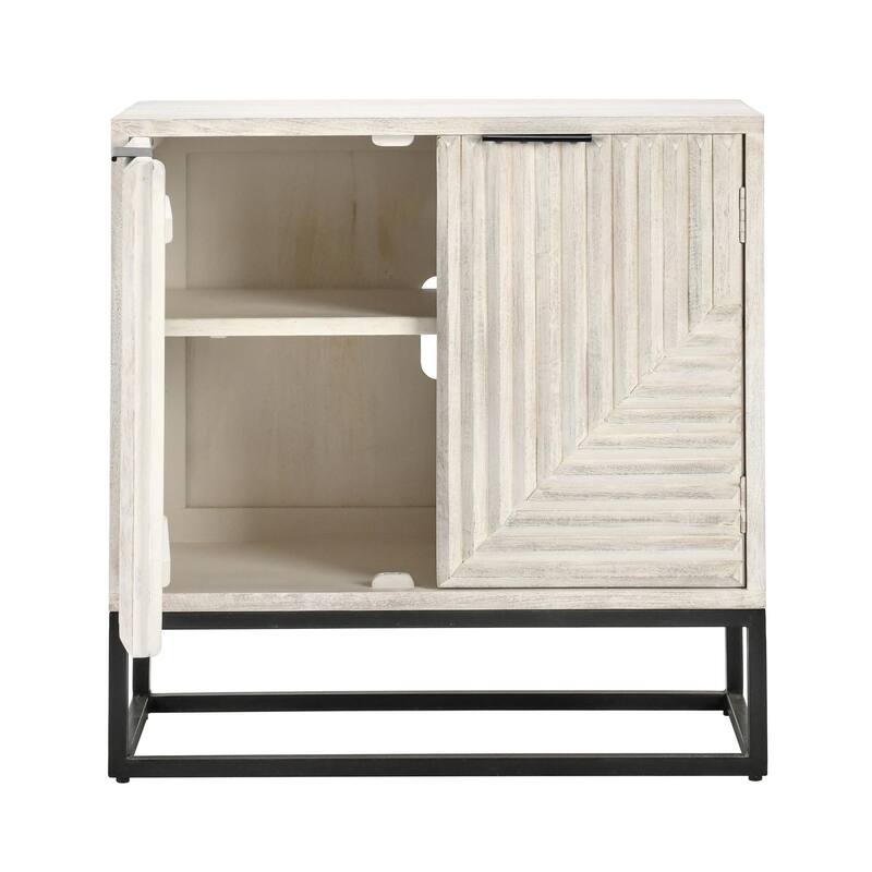 Classic Home Flint Two-Door Mango Wood Sideboard in Whitewash