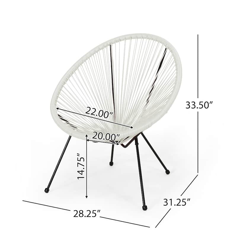 Roomfitters Outdoor Patio Accent Chairs Set of 2, Modern Acapulco Lounge Chairs with Metal Frame