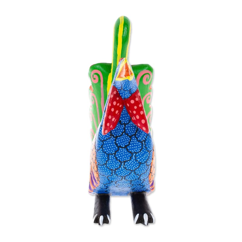 Novica Handmade Imposing Rooster Wood Alebrije Figurine