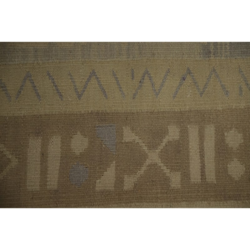 Hand Woven Oriental 100% Wool Carpet Southwestern Tribal Beige & Ivories Kilim Area Rug - 6' 6'' X 4' 9''