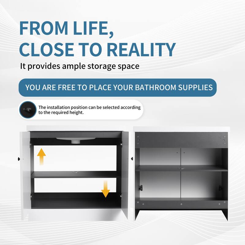 ARTCHIRLY 24/30/36 Inch Bathroom Vanity with Sink, Freestanding Bathroom Vanity with Soft Close Door and Adjustable Shelf