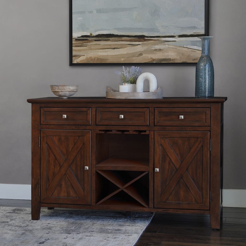 Abbyson Theo 54 Inch Wood Server