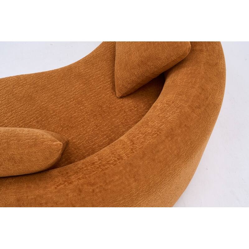 Single S-Curved Chenille Sofa Chair, No Assembly