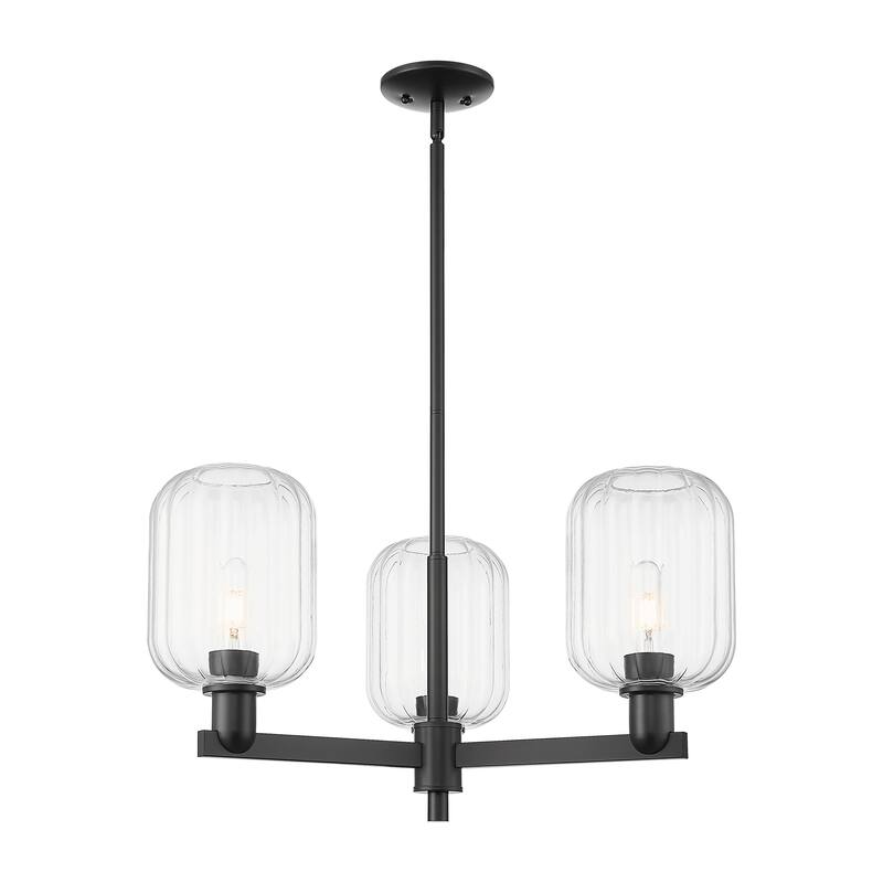 Innovations Lighting Downtown Urban - Preston - 3 Light 18" Jar Shade Stem Hung Chandelier